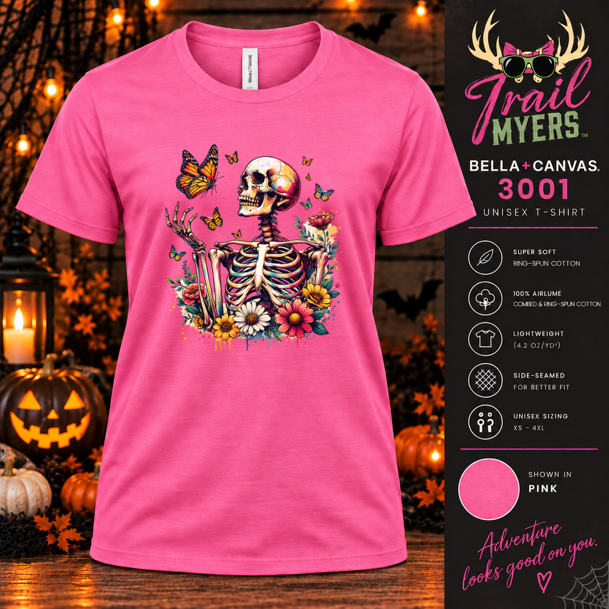 Beautifully Undead Floral Skeleton Tee 💀🦋🌸